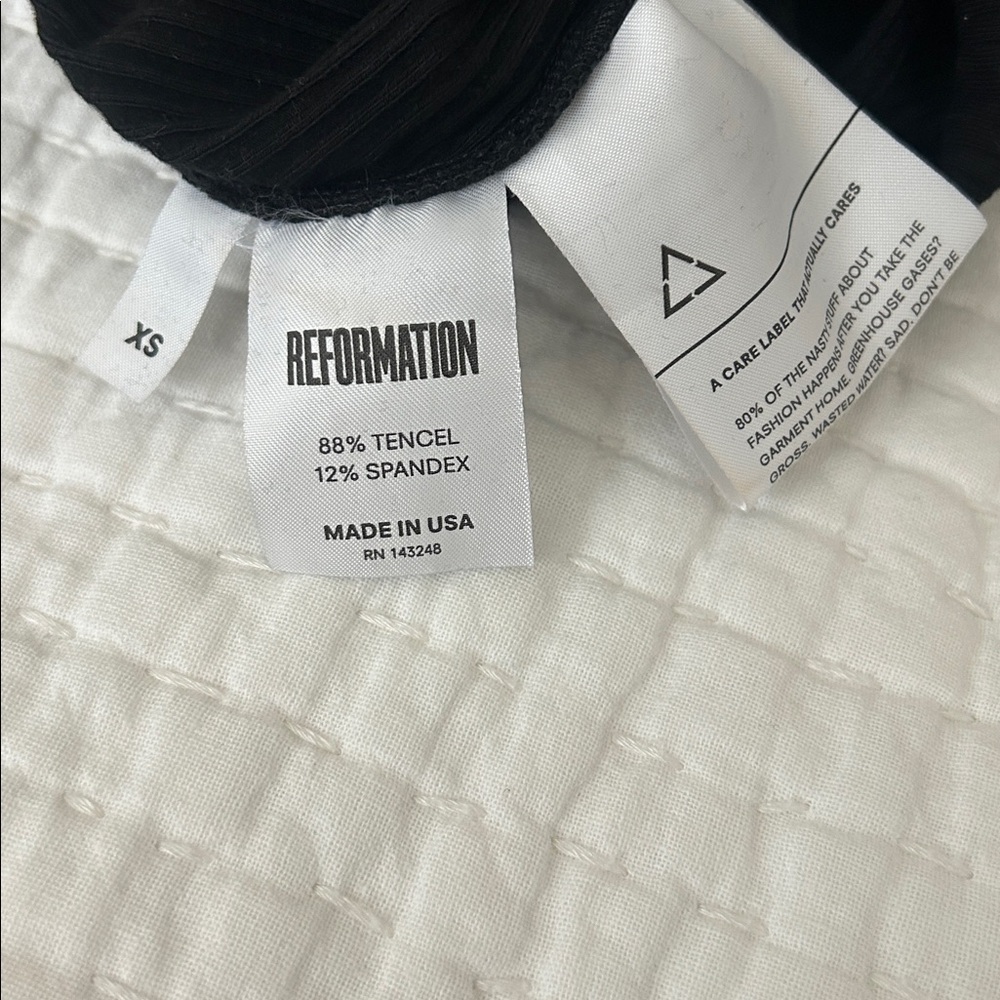 Reformation Black Ribbed Bodysuit - Picture 3 of 6